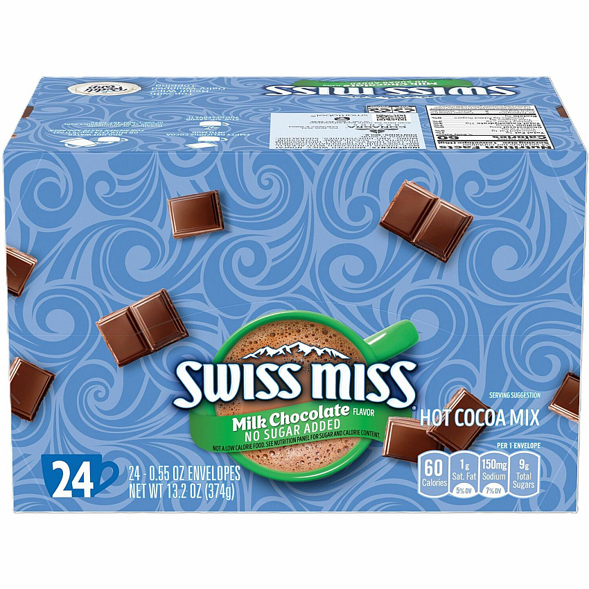 Swiss Miss Milk Chocolate No Sugar Added Cocoa Mix Packets (SWMHUN55584)