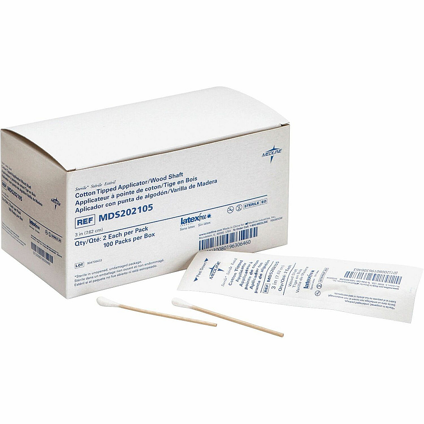 Medline Sterile Cotton-Tipped Applicators (MIIMDS202105)