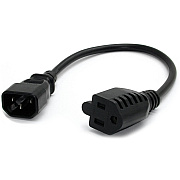 StarTech 1ft Power Extension Cord C14 To 5-15r (PAC100)
