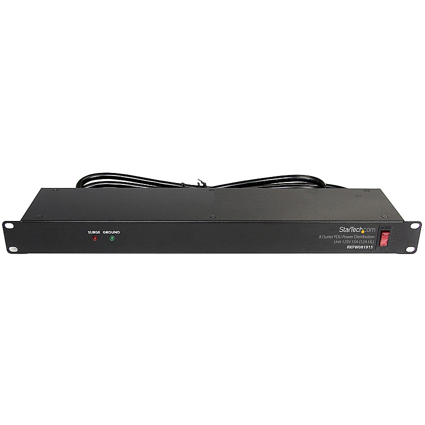 StarTech Rackmount Pdu With 8 Outlets With Surge Protection - 1u - Protect Your Equipment While Adding Eight Power Outlets To Your Server Rack, With This 19in (RKPW081915)