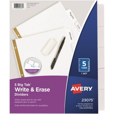 Avery Big Tab Eraseable Write-On Dividers (23075)