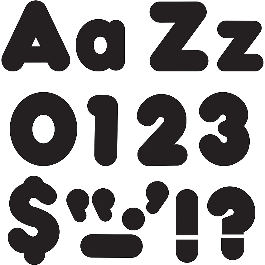 TREND Black 4" Casual Combo Ready Letters Set (TEPT79901)