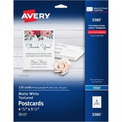 Avery Inkjet Postcard - White (3380)