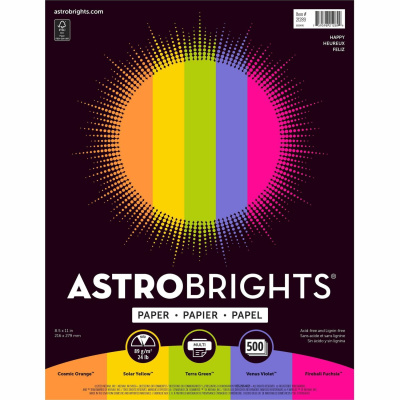 Astrobrights Color Paper - "Happy" 5-Color Assortment (21289)