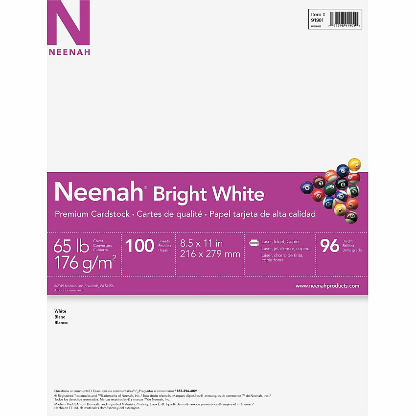 Neenah Bright White Cardstock (WAU91901)
