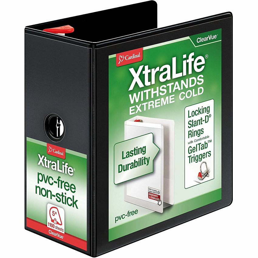 Cardinal Xtralife ClearVue Locking Slant-D Binders (CRD26351CB)