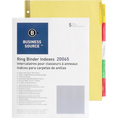 Business Source Reinforced Insertable Tab Indexes (20065)
