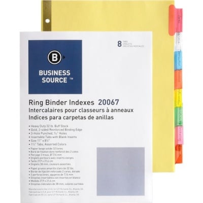 Business Source Reinforced Insertable Tab Indexes (20067)