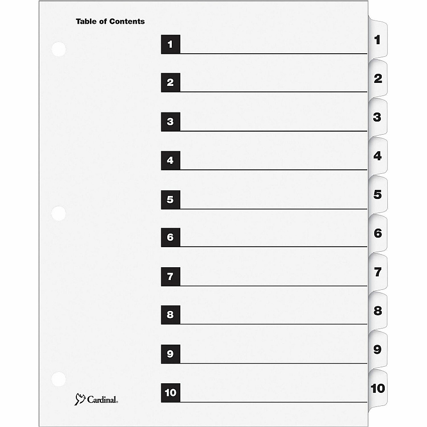 Cardinal OneStep Numbered Index System (CRD61013CB)