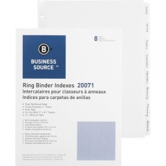 Business Source 3-Ring Plain Tab Indexes (20071)