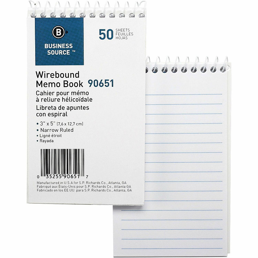 Business Source Wirebound Memo Books (BSN90651)