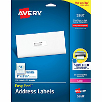 Avery Easy Peel Address Labels (5260)