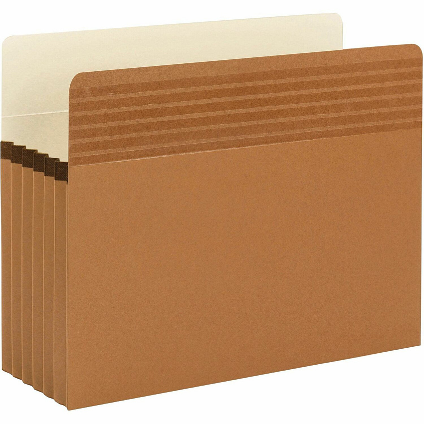 Smead Easy Grip File Pocket, Straight-Cut Tab, 5-1/4" Expansion, Letter Size, Redrope, 10 per Box (SMD73209)