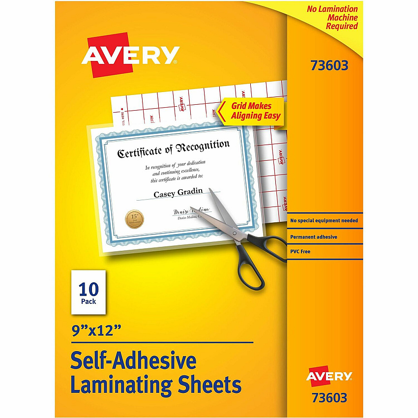Avery Self-Adhesive Laminating Sheets (AVE73603)
