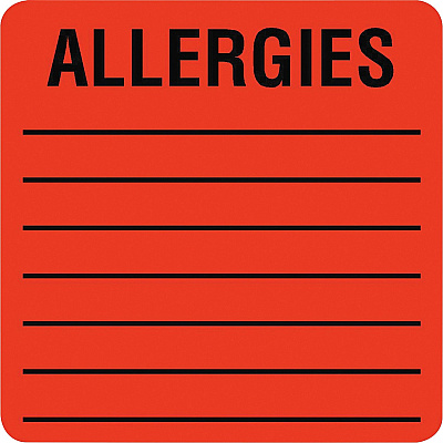 Tabbies Square ALLERGIES Labels (TAB40560)