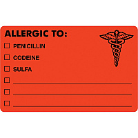 Tabbies ALLERGIC TO Medical Allergy Label (TAB00488)