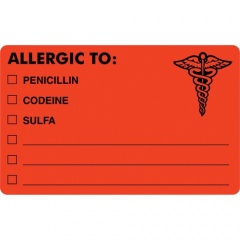 Tabbies ALLERGIC TO Medical Allergy Label (00488)