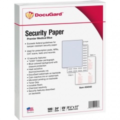 DocuGard Premier Security Paper for Printing Prescriptions & Preventing Fraud, 10 Features (04543)