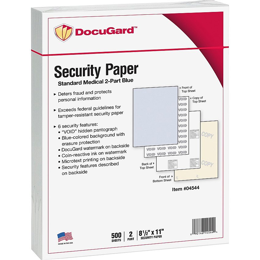 DocuGard Standard 2-part Medical Security Paper (PRB04544)