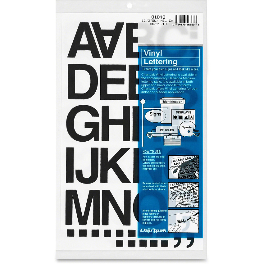 Chartpak Vinyl Helvetica Style Letters/Numbers (CHA01040)