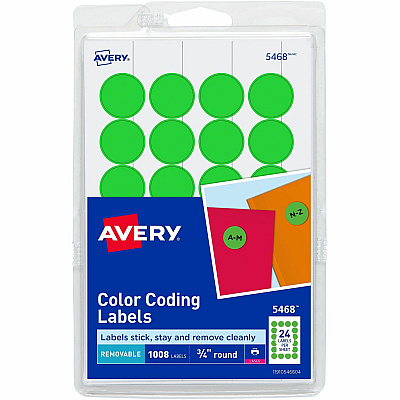 Avery Removable Color-Coding Labels (AVE05468)