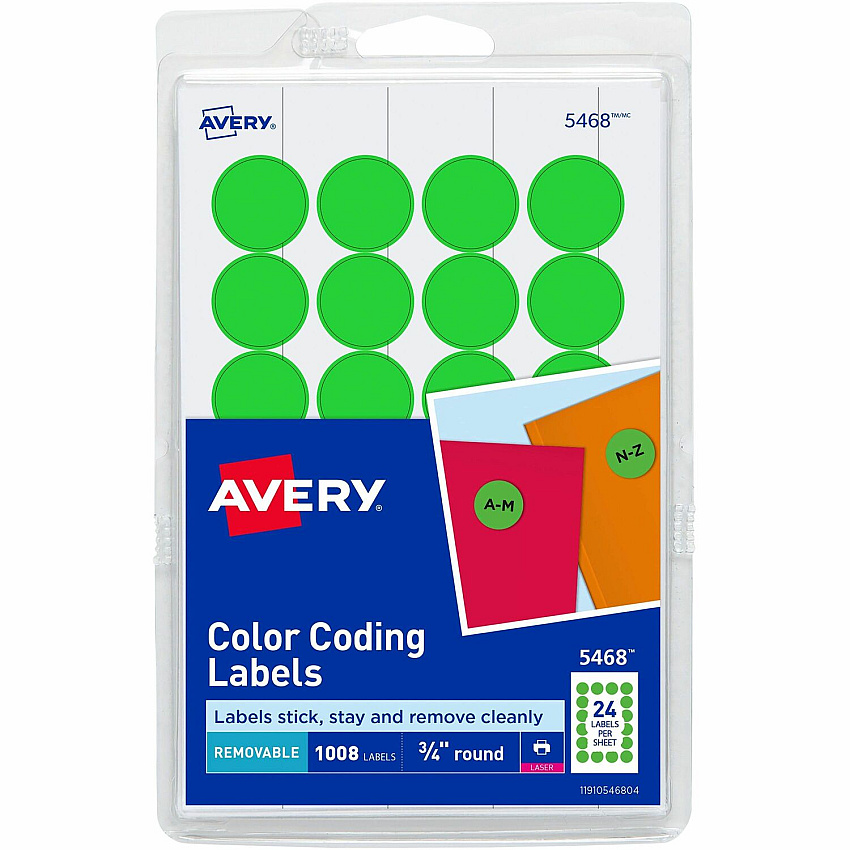 Avery Removable Color-Coding Labels (AVE05468)