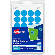 Avery Removable Color-Coding Labels, 3/4" Diameter, 1,008 Labels (5461) (AVE05461)
