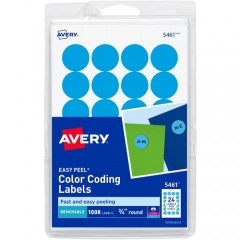 Avery Removable Color-Coding Labels, 3/4" Diameter, 1,008 Labels (5461) (05461)
