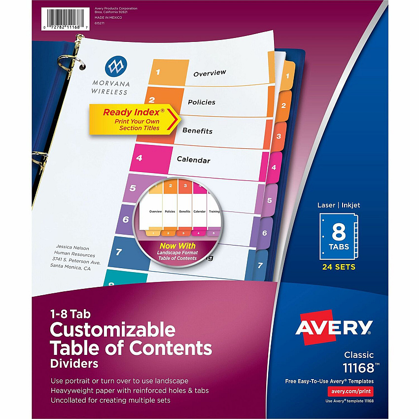 Avery Ready Index Customizable TOC Dividers (AVE11168)