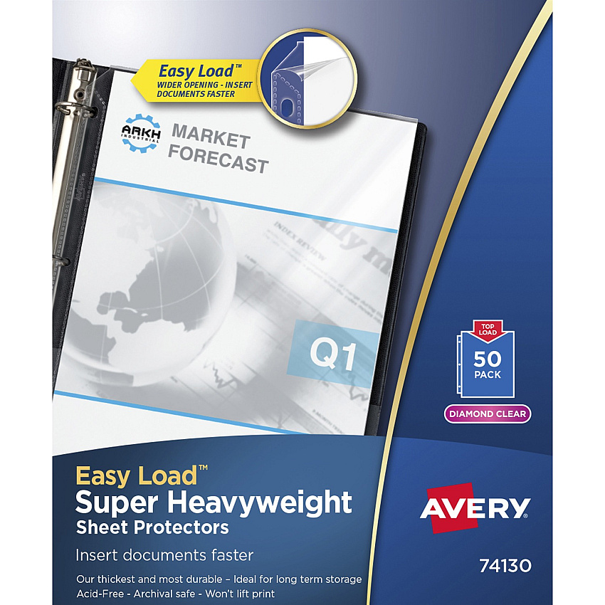 Avery Diamond Clear Heavyweight Sheet Protectors (AVE74130)