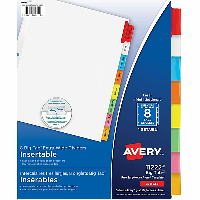 Avery Big Tab Insertable Extra-Wide Dividers (AVE11222)