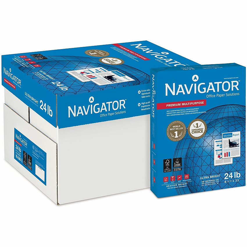 Navigator Premium Multipurpose Trusted Performance Paper - Extra Opacity - Bright White (SNANMP1124)