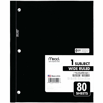 Mead 05222 1-Subject Wireless Notebook