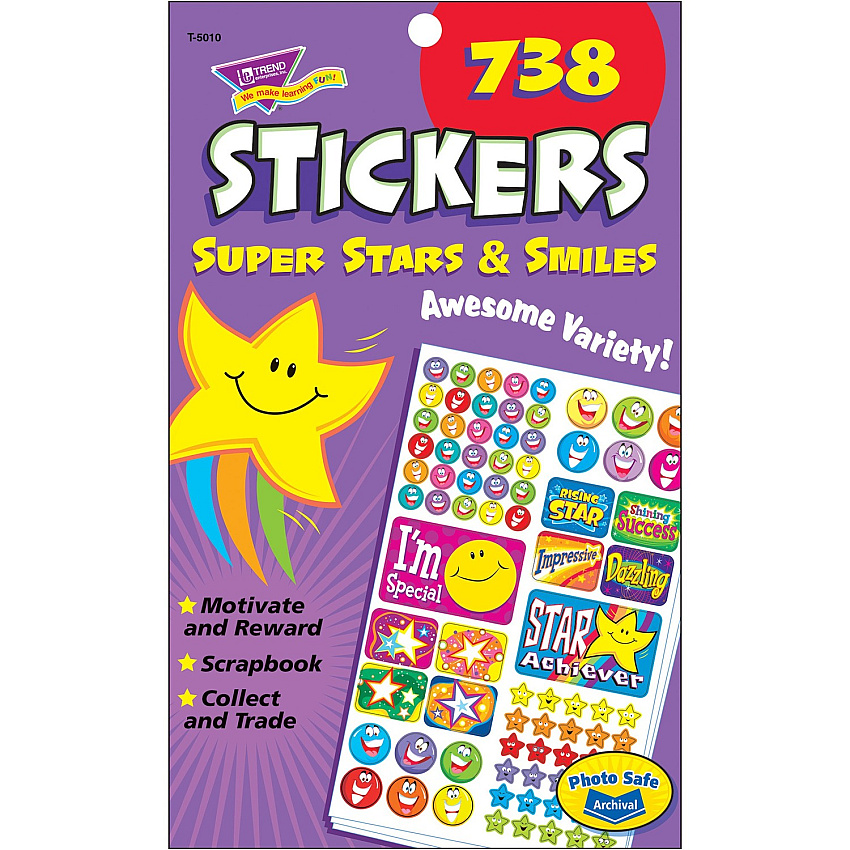 TREND Super Stars/Smiles Sticker Pad (TEPT5010)