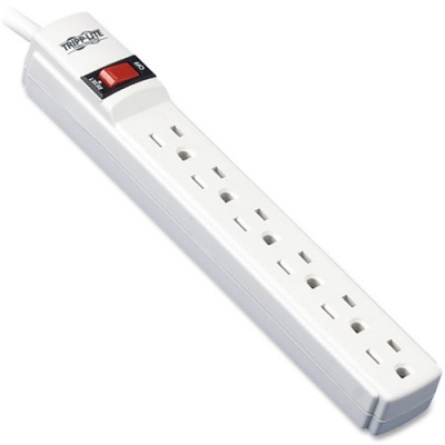 Tripp Lite Protect It! 6-Outlet Surge Protector 6 ft. Cord 790 Joules Diagnostic LED Light Gray Housing (TLP606)