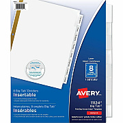Avery Big Tab Insertable Dividers, 8 tabs, 1 set (AVE11124)