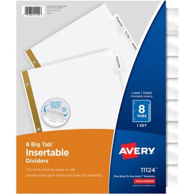 Avery Worksaver Big Tab Insertable Indexes (11124)