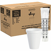 Dart 12 oz Squat Insulated Foam Cups (DCC12J16)