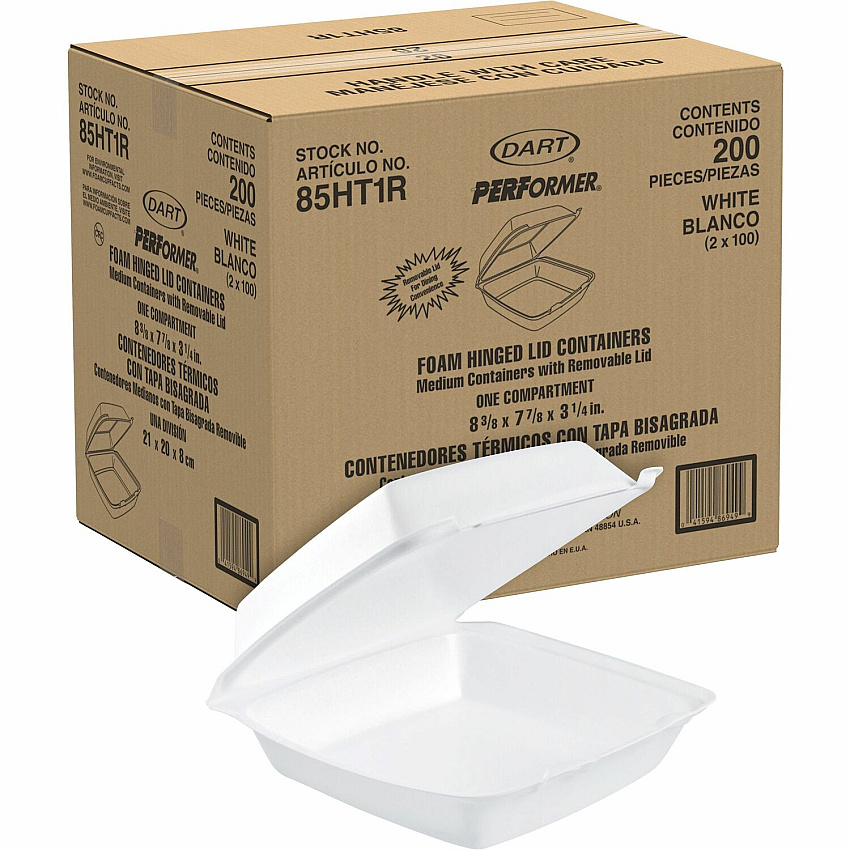 Dart 8-1/2" Single-Compartment Foam Containers (DCC85HT1)