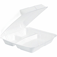 Dart 9-1/2" Triple-Compartment Foam Containers (DCC95HT3R)