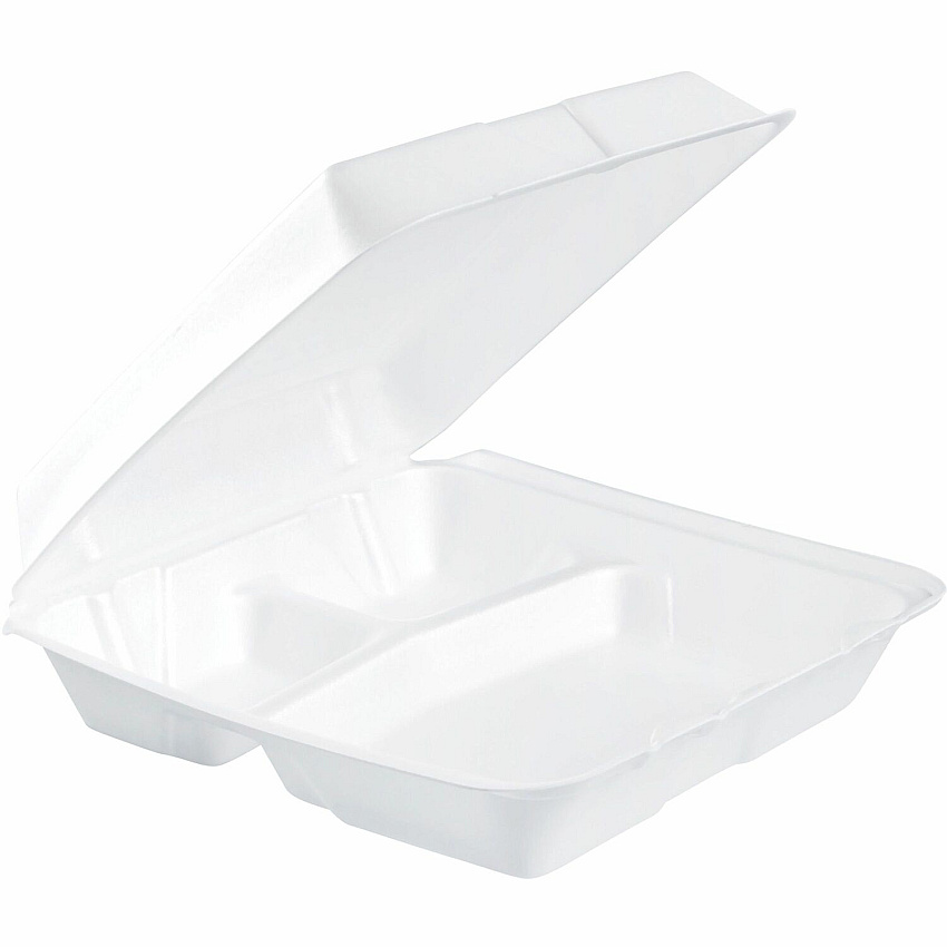 Dart 9-1/2" Triple-Compartment Foam Containers (DCC95HT3R)