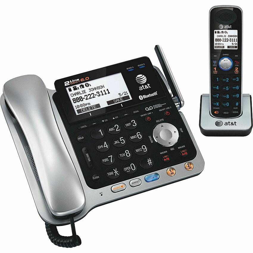 AT&T Bluetooth Cordless Phone - Black, Silver (ATTTL86109)