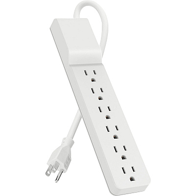 Belkin 6 Outlet Home/Office Surge Protector - Rotating Plug - 10 foot cord - White - 720 Joule (BE10600010)