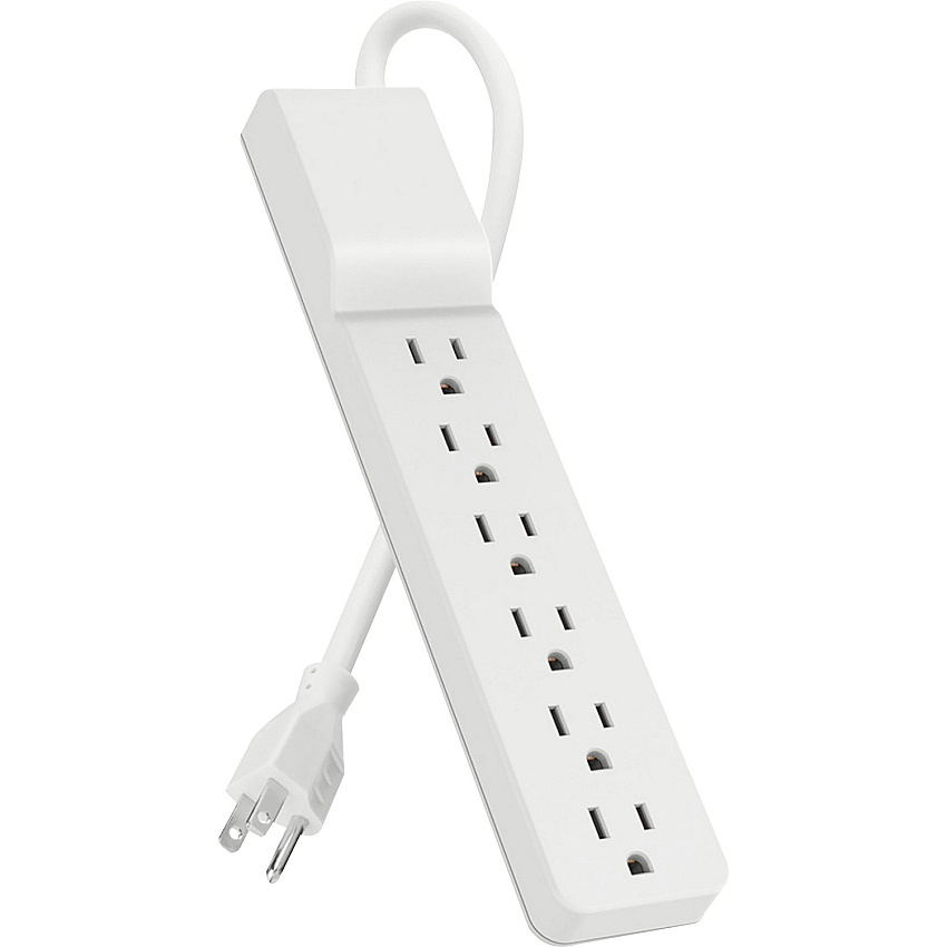 Belkin 6 Outlet Home/Office Surge Protector - Rotating Plug - 10 foot cord - White - 720 Joule (BE10600010)