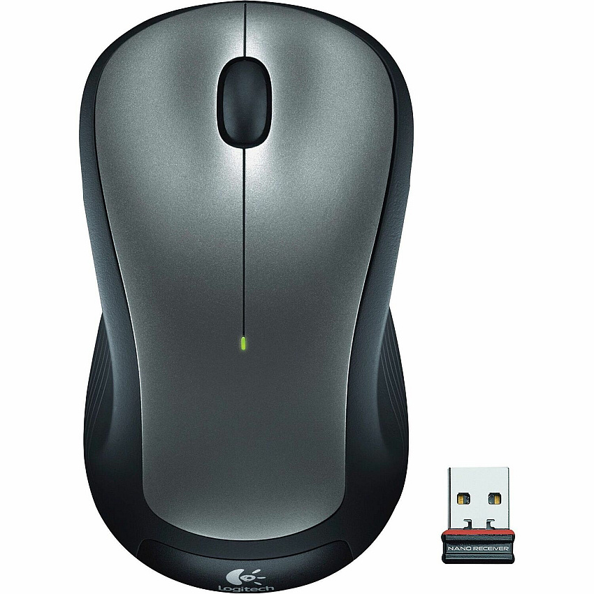 Logitech M310 Wireless Mouse, 2.4 GHz with USB Nano Receiver, 1000 DPI Optical Tracking, 18 Month Battery, Ambidextrous, Compatible with PC, Mac, Laptop, Chromebook (SILVER) (LOG910001675)