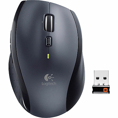 Logitech M705 Marathon Wireless Mouse, 2.4 GHz USB Unifying Receiver, 1000 DPI, 5-Programmable Buttons, 3-Year Battery, Compatible with PC, Mac, Laptop, Chromebook - Black (LOG910001935)