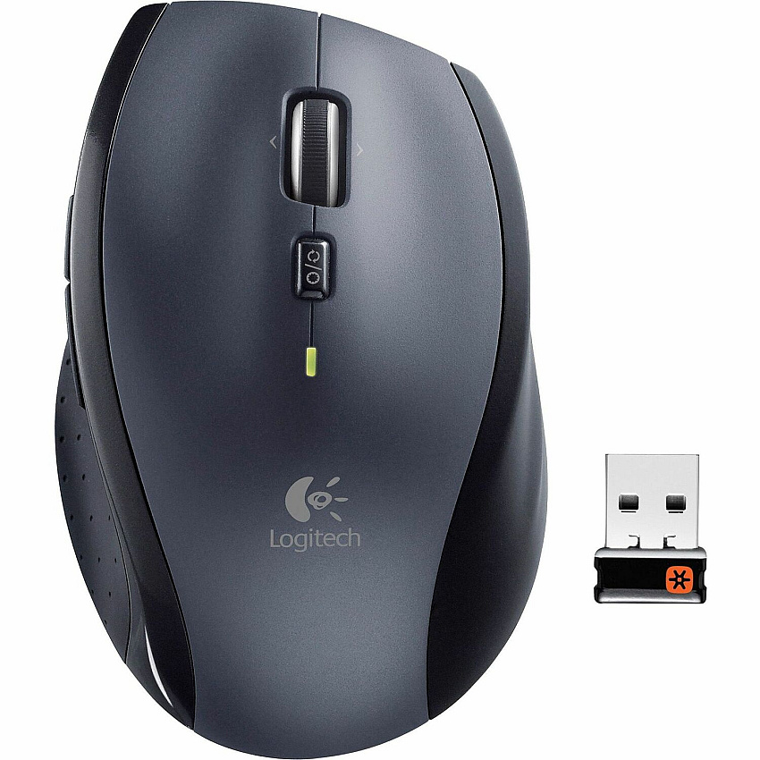 Logitech M705 Marathon Wireless Mouse, 2.4 GHz USB Unifying Receiver, 1000 DPI, 5-Programmable Buttons, 3-Year Battery, Compatible with PC, Mac, Laptop, Chromebook - Black (LOG910001935)