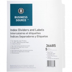 Business Source Punched Laser Index Dividers (36685)