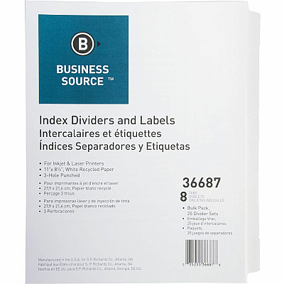 Business Source Punched Laser Index Dividers (BSN36687)