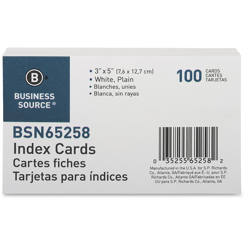 Business Source Plain Index Cards (BSN65258)